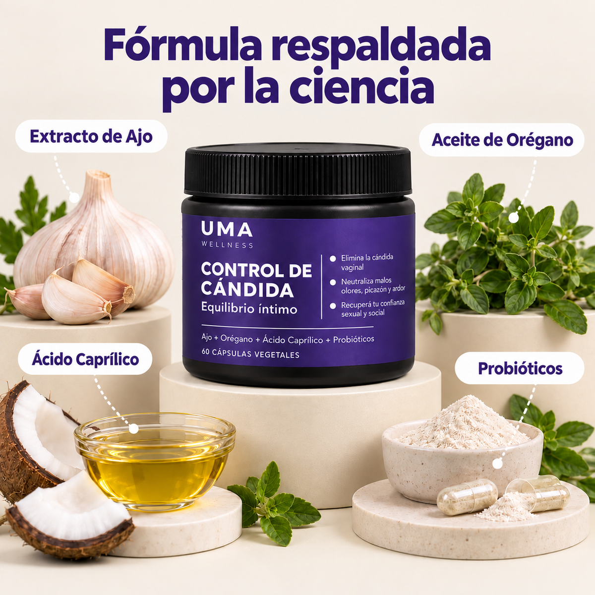 UMA® — Control de cándida con probióticos para el equilibrio íntimo